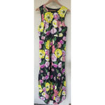 Johnny Was  Black Floral Cassia Cotton Maxi Dress L Vibrant Garden Tea Party Flow Photo 2