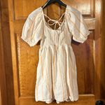 Cotton On  Poppy Puff Sleeves Baby Doll Mini Dress W/Back tie Size Med-EUC Photo 2