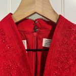 Karin Stevens VTG Petites Red Beaded Embroidered Jacket Blazer 8P 10P Holiday Photo 6