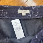 Loft Jacquard Skirt and Sweater Set Textured Dark Blue Floral Cotton blend Sz L Photo 9