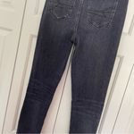 American Eagle Curvy Highest Rise Jegging Sz 6 LONG Black Denim Distressed Photo 6