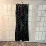 ZARA Gray Side Zip Crushed Velvet High Waisted Wide Leg Pants Size Small Photo 4