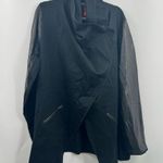 Spanx Drape Front Jacket Very Black plus size 3X NWT faux leather ponte stretch Photo 0