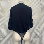 Free People Cleo Draped Wrap Bodysuit in Black Size US XS Photo 4
