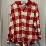 Time & Tru Orange/Cream Plaid Button Front Shacket size XXL Photo 0