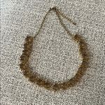 Anthropologie  Gold Tone Smoky Topaz Rhinestone Necklace Photo 3