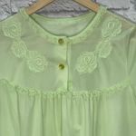 Vintage Nancy King Short Nylon Satin Nightgown Mint Green Size M Floral Size M Photo 1