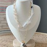 Gold Chain Pearl Necklace Set With Dog & Gummy Bear Charms Photo 0