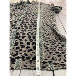 Style Exchange Silk Button Front Shirt Womens M Leopard Print Collared Short Slv Photo 7