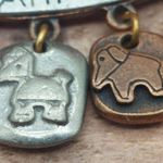 Liz Claiborne Tri Color Brooch Rocking Horse Pin Los Animales Baby Shower Mother Photo 5