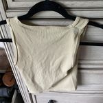 Suzette Collection Tan Button Up Crop Top Photo 2