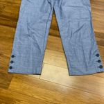 Talbots Perfect Crop Pants Light Blue Chambray Cotton Women's Size 10 Button Photo 2