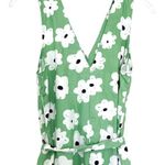 Monki Green Floral Retro Sleeveless Playsuit Pocket Jumpsuit Size Small Photo 9