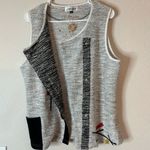 NWOT Expressions By Leslie Womens M Black Gray Hand Painted Sweater Vest Size M Photo 1