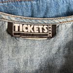 90s Denim Midi Dress USA Made Button Front Short Sleeve Empire Waist Jean Dress Blue Size M Photo 7