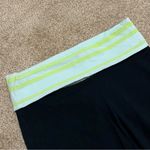 Aerie cropped black yoga leggings with neon foldover waistband, size small Photo 1