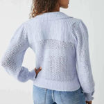 Free People NEW  Care Snowdrift Periwinkle Ice Henley Boucle Pullover Sweater Lg Photo 5