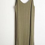 Carly Jean Los Angeles Carly Jean Olive Green Linen Blend Midi Tank Dress Size Medium Photo 0