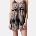 Topshop Spliced Floral Print Pom Pom Boho Romper Size S Photo 0