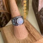 Moonstone Sterling Silver Wide Band Ring Size 7.5 Photo 1