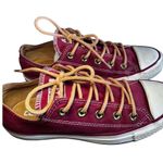 Converse the chuck taylor low top burgundy leather shoe lace men’s 4, women’s 6 Photo 7