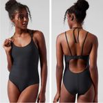 Athleta  Keyhole One Piece Swimsuit Black Size MT Medium Tall UPF 50 Bathing Suit Photo 13