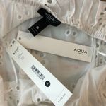 AQUA Swim Cotton Peasant Cover Up Dress Eyelet Cotton White M Photo 4