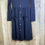 Slig Navy Blue Medium Scoopneck Faux Button Front Pullover Dress Photo 3