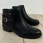 Giani Bernini Brennin Buckled Ankle Booties 10 Black Faux Leather $100 Photo 0