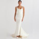 House Of CB HOUSE‎ OF CB 'Emilie' Off White Satin Mermaid Bridal Gown NWOT size S Photo 9