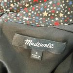 Madewell Long Sleeve Balsam Tie Neck Mini Silk Dress in Starry Night Black 4 Photo 2