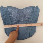 House Of CB Nastassia Cool Blue Embellished Satin corset NWOT size S Photo 8