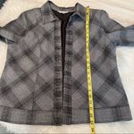 Christopher & Banks  gray plaid open front blazer jacket size large Photo 5