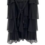 Y2K Black Babydoll Slip Dress Tiered Ruffle Black Size L Photo 8
