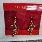 Chatherines Dangle Drop Candy Cane Pierced Post Earrings Christmas Holiday Wear Photo 13