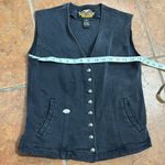Harley Davidson  Vintage Women Black Denim Vest size S Photo 8