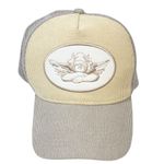 Boys Lie  Tan and Gray Mesh Trucker Cap Angel Corduroy Adjustable One Size Photo 0
