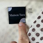 Maison Tara White And Brown Polka Dot Classic Midi Dress Size 16W Photo 8