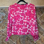 J.Crew Women's Deep V-Neck Long Sleeve Button-Front Top in Shaded Floral Size 8 Photo 2