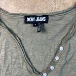 DKNY  Olive Short Sleeve V-neck Henley-like Tee
Size: XL Photo 1