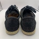 Toms  Lena Black Mosaic Mesh Espadrille Lace Up Flat Shoes Size 7.5 Photo 3