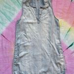 Cloth & Stone Light Wash Denim Sleeveless A-Line V-Neck Shift Dress | Size S Photo 0