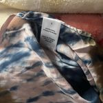 Satin Tie Dye beige navy blue spaghetti strap tank top Photo 2
