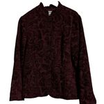 Coldwater Creek  Jacket Maroon Red Women Tapestry Button Up Long Sleeve SZ M Photo 2