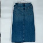 frame denim FRAME Le Sylvie Denim Midi Skirt Front Slit Blue 100% Cotton Size 26 Photo 4