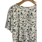Fantaslook Blouse Womens XL White Floral Print Short Sleeve Ruffle Front Top NWT Photo 1