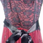 Deb Shops Burgundy A-Line Semi-Formal Mini Dress Photo 6