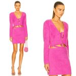 NWT JONATHAN SIMKHAI Paytra Fuzzy Knit Mini Skirt in Hot Pink Photo 3