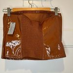 Anthropologie ✨SALE By Brown Faux Leather Smocked Tube Top Small Petite NWT Photo 6