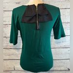 Ann Taylor T-Shirt Half Sleeve w Bow Back Green/Black-Medium Photo 3